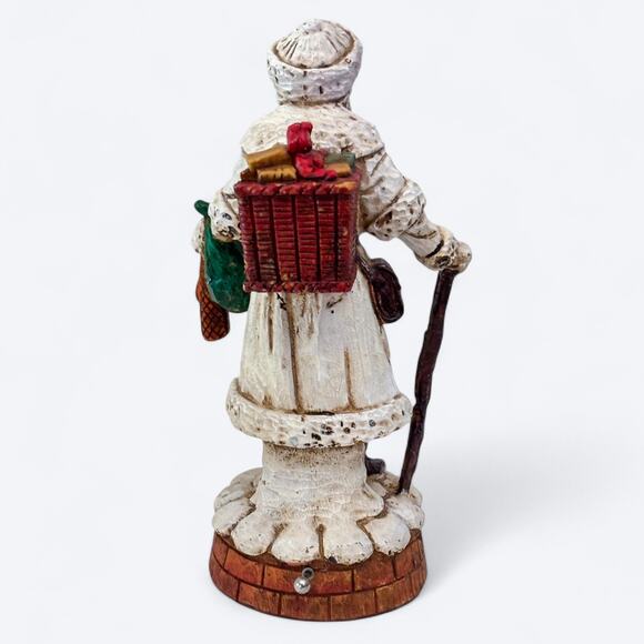 VTG 80s 1989 Enesco St Nicholas Santa Music Box Figurine Plays Jolly Old St Nick - Picture 5 of 12